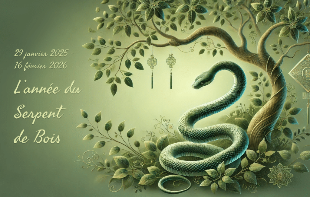 serpent vert sous un arbre