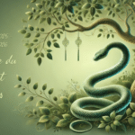 serpent vert sous un arbre